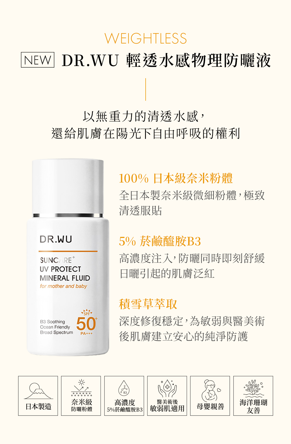 DR.WU 輕透水感物理防曬液