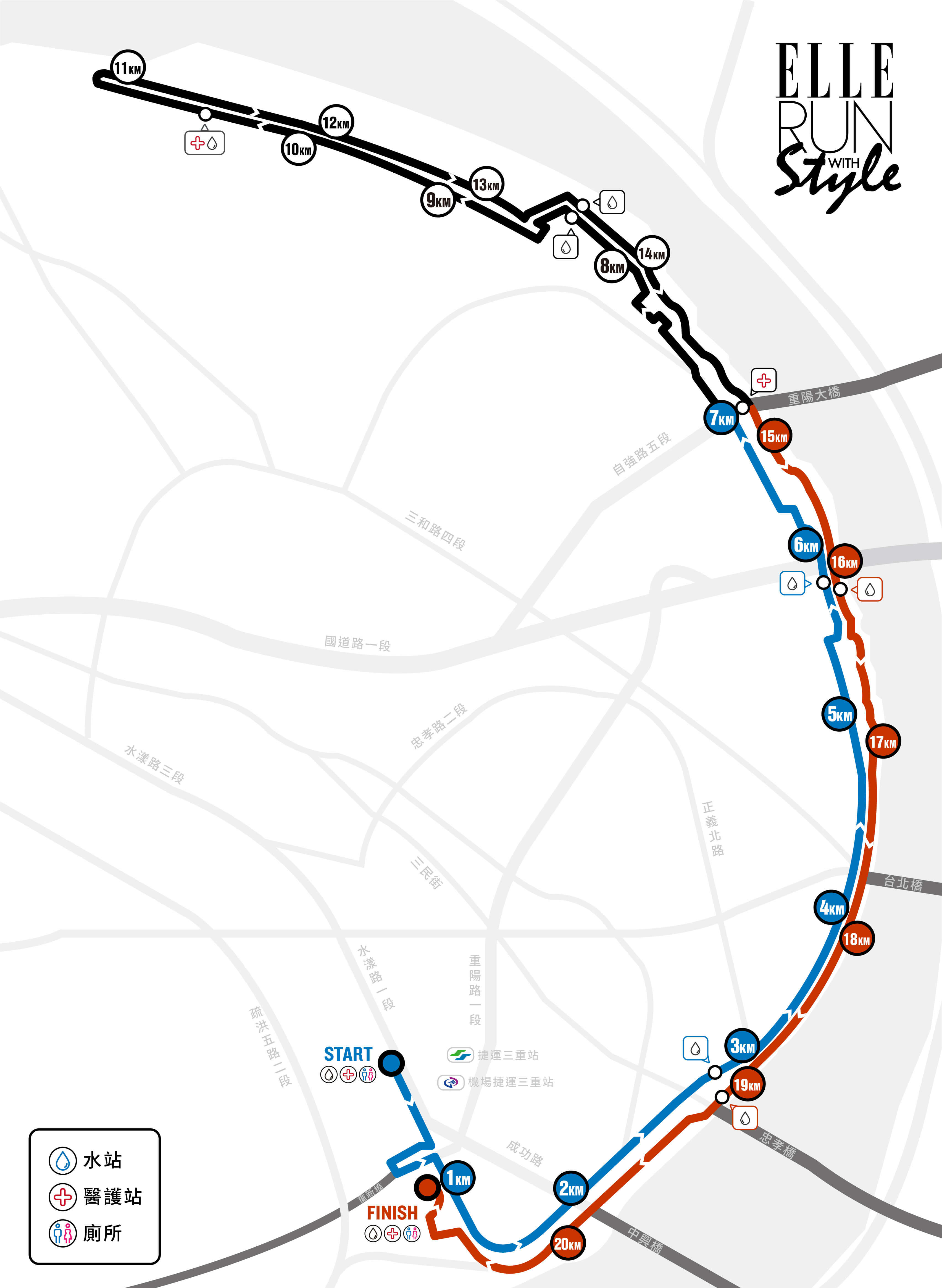21K接力 路線示意圖